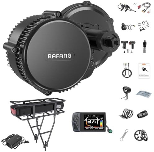 Bafang 750W Mid Drive Kit BBS02B 48V Electric Bike Conversion Kit with 48V 17.5Ah Rear Rack Battery EKD01 Display 44T Chainring Ebike Conversion Kit for BB100mm