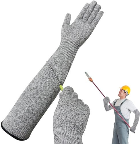 SGQTZDZQ Guard Gloves Gardening, Level 5 Cut Resistant Gloves With Long Arm Sleeves, Long Gardening Glove for Work Kitchen Heavy Duty (55cm)