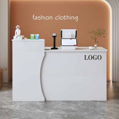 XLJKNLP Empfangstheke, Verkaufstheke mit Abschließbaren Schubladen und Tastaturablage, Rezeptionstheke mit Ablageschrank, Für Zuhause, Büro, Lobby & Salon