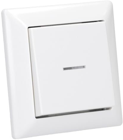 JUNG HOME Smarter Wechseltaster Komplettset BTA1001 Serie AS Alpinweiß - Batterieversorger Bluetooth Taster
