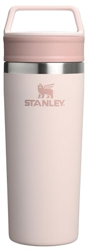 STANLEY Cafe To Go Travel Mug 16 oz | Leakproof Two-Part Drink Through Lid | Tumbler Cup for Coffee, Tea and Drinks | Insulated Stainless Steel Coffee Mug | BPA-Free | Rose Quartz