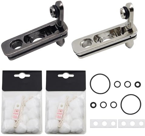 CONNECTION 2 Stück Zubehör für Zippo Feuerzeuge mit 2 Watte, Anti Verdunstungszubehör Dichtung für Einsatz Metallssockel kompatibel mit Zippo Feuerzeuge für Feuerzeugeinsatz Ersatzteile Silber+Schwarz