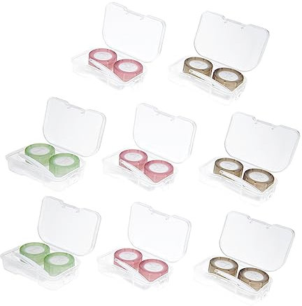 GOOHOCHY 8stücke Kontaktlinsenbehälter Aus Transparentem Material Tragbar Für Reisen Und Haushalt Langlebige Kontaktlinsenboxen Zum Aufbewahren Und Feuchthalten