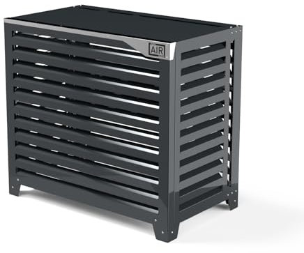 Box Air Klima Big Blade XL Anthrazit – Außen-Klimaanlage aus Aluminiumverbundstoff und Rahmen aus Edelstahl 316, Bodenmontage, 115 × 103 × 65 cm – Abdeckung für Wärmepumpen