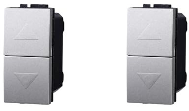 IXTRIMA Pulsante Doppio Saliscendi 1P+1P 10A Colore GRIGIO Compatibile Con Bticino Living International
