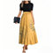 Robe de Soirée Longue Col Rond Cintrée Volants de Cocktail Fleurie Été Femme Et Elegant Elegante Robe Jaune Amincissante Summer Dress Manche Courte Mes Commandes Jaune XL