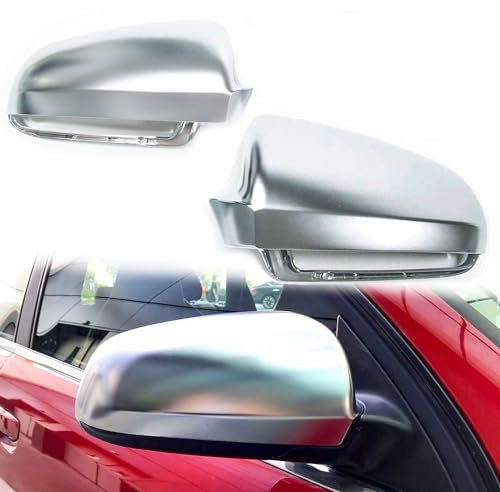 L+R Spiegelkappen Außenspiegel Alu Matt Chrom passend für AUDI A4 B6 A4 8H A4 B7 S4 8E 2000-2009