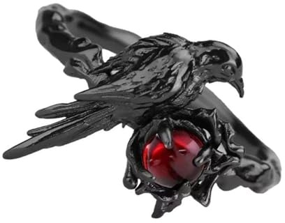 SUMMITDRAGON Dunkle Ästhetische Krähe Offene Ringe Perfekt Für Partys Und Festivals Tragen Cosplay Schmuck Für Halloween Und Musikveranstaltungen Mystery Culture Jewelry