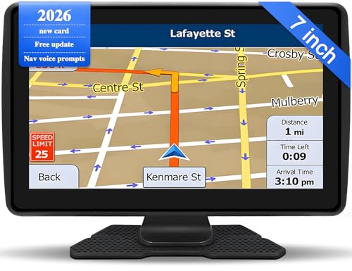 Navigationsgeräte für Auto,7 Zoll,LKW navigationsgeräte-GPS mit Echtzeit-Verkehrsinformationen,mit HD-Display und Sprachsteuerung,europäische Karten,geeignet für PKWs,Wohnmobile und LKWs (7 Zoll)
