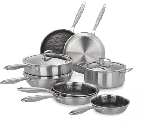 Batteria pentole 11 pezzi Versatile Tri - Ply acciaio