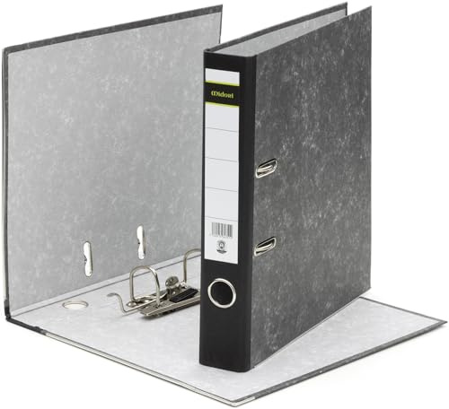 MIDORI Ordner aus 100% Recycling-Papier | 6er Pack Wolkenmarmor-Aktenordner 5 cm breit im DIN A4 Format | Blauer Engel zertifizierter Briefordner Ringordner