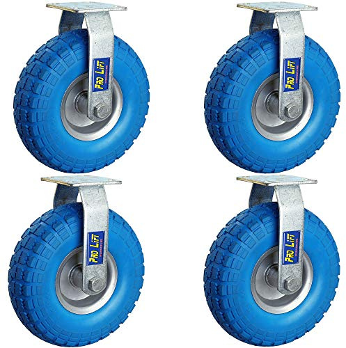 Pro-Lift-Montagetechnik 4 Stück: je 80kg Bockrollen, blauer Vollgummi, 01319