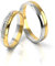 JC Trauringe Gold 585 Paarpreis Bicolor Gelbgold Weißgold I Eheringe breit 4 mm I Partnerringe mit Gravur in edler Schatulle I 2 Hochzeitsringe Herrenring ohne & Damenring mit Steinen I PL318