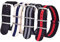 Ritche 16 mm 18 mm 20 mm 22 mm 24 mm NATO Uhrenarmbänder aus Nylon für Herren und Damen, Herren, Black+Black Grey+Black Red+Linen Navy, 22mm