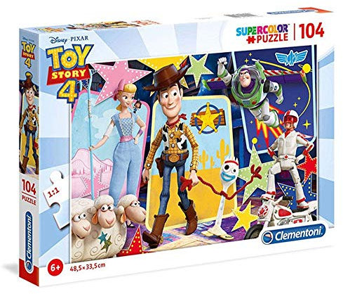Clementoni - 27129 - Supercolor Puzzle - Disney Toy Story 4-104 pieces - Made in Italy - jigsaw puzzle children age 6+
