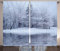 ABAKUHAUS Weihnachten Rustikaler Vorhang, Winter Blizzard Wald, Wohnzimmer Universalband Gardinen mit Schlaufen und Haken, 280 x 260 cm, Weiß Grau