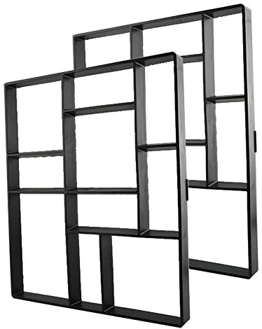 CJGQ Jumbo-Größe, 2 Stück, wiederverwendbar, Betonpflasterformen, Trittstein, Pflasterstein, Rasen, Terrasse, Hof, Garten, DIY Gehweg, Gehweg, Pflasterformen (10 Gitter) (60 x 50 x 4,6 cm)