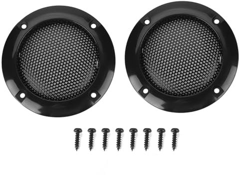 2 Zoll Lautsprecherabdeckung, Speaker Schutzgitter Abdeckung für Kleine Lautsprecher und Autolautsprecher, Dekorationskreis Cover für Lautsprecher (schwarz)