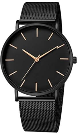 Dasing Sport Date Analog Quartz Wrist Watch for Men Fashion Stainless Steel Men Relogio Masculino Casual Male Clock Wristwatch Black&Rose Gold