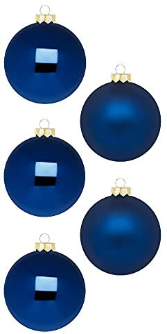 Weihnachtsbaumkugeln-Inge Glas-blau-Midnight blue-10cm- 6 Stück