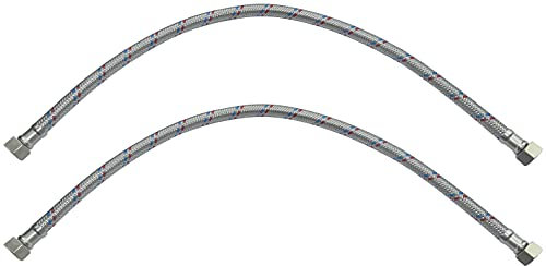 AERZETIX - C51050 - Satz von 2 - Flexibler anschlussschlauch - flexschlauch - 500mm - 3/8 weiblich - 3/8 weiblich - wasserhahn gesundheitlichen mischbatterie küche badezimmer sanitär