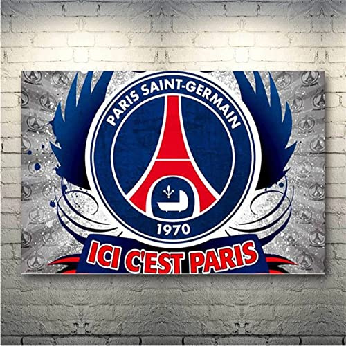 5D Diamant Peinture Broderie Point De Croix Kits Paris Saint Germain Football 50x60cm Plein Forage Peinture Diamant,Kit DIY Diamant Painting pour Adultes et Enfants,Strass Diamant Artisanat