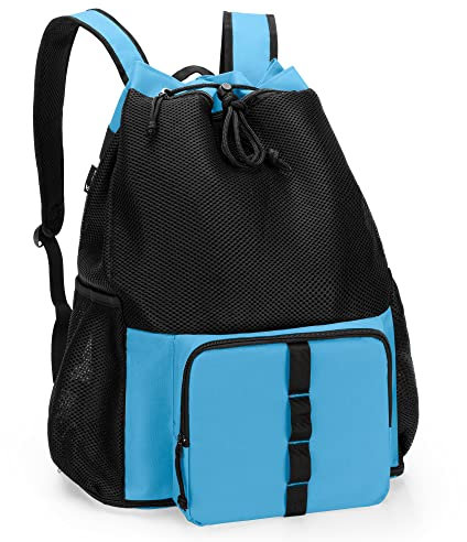 Fasrom Zaino da spiaggia in rete con fondo con cerniera, zaino da palestra per nuoto, spiaggia e piscina (In Attesa di Brevetto), Blu