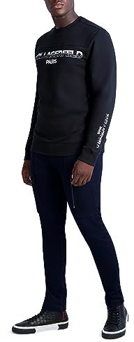 KARL LAGERFELD Unisex Color Block Solid Pullover, Schwarz, Medium