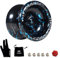 Yomega Dash Yoyo - Pro Aluminium Metal Unresponsive Yoyo with C Size Ball Bearing for Advanced yo yo Tricks + Extra 5 Strings + Glove + Bag (Black Blue)