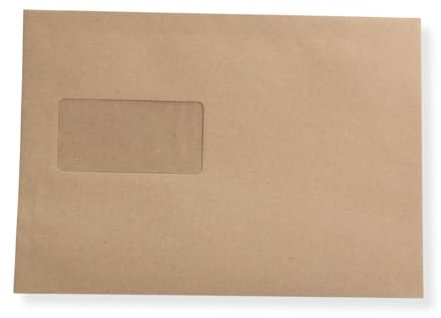 25 St. B5 Versandtaschen 176 x 250 mm braun mit Fenster Briefumschlag selbstklebend