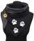 Damen Dreiecksschal,Winter Poncho Cape mit Knopf Herbst Halstuch Kuschelig Winterschal Vintage Lässige Wickelschal Schal Warme Schal Halswärmer Retro Drucken Herbstschal Weich Scarf,Fußabdruck