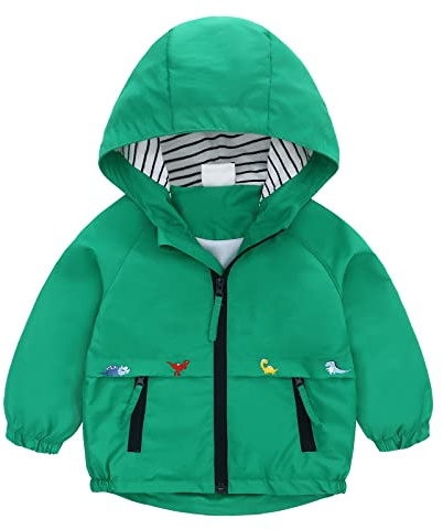 famuka Enfants Veste bébé garçon Blousons Veste d'été à capuche pour jeunes enfants (Vert, 18M)