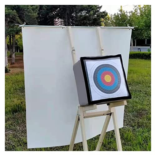 LVLDAWA Wooden Archery Target Stand, Archery Target Shelf for Point Bag Archery Target Straw Archery Targe, Portable Support Frame with Archery Backstop Heavy Duty Arrow Netting