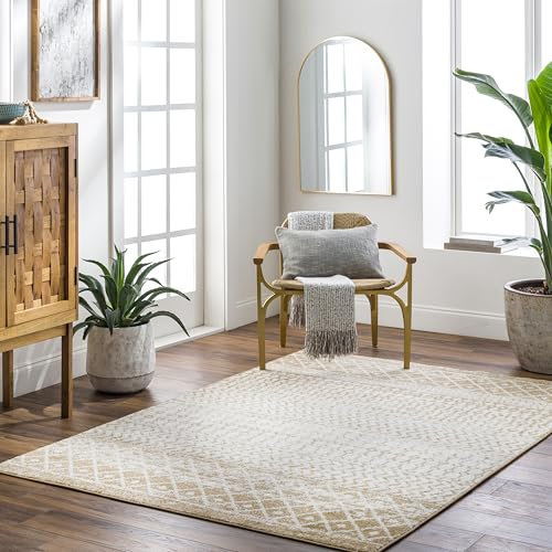 Livabliss Nice Geometric Rug - Scandi Area Rugs Living Room 120x170 cm, Dining, Kitchen - Neutral, Abstract Patterned Rugs, Boho Style, Easy Care Pile - Large Rug, Cream, Taupe, Tan