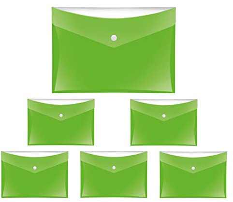 VELOFLEX A455014 - Dokumententasche Velocolor, 6 Stück, DIN A5, grün, Dokumentenhülle aus PP-Folie