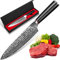 kyushublade Kochmesser 19cm, 8 Inch 67 Schicht Gehämmertem Damaststahl Professionelles Küchenmesser, Multifunktions Chefmesser Fleischmesser mit Pakkawood Griff,Geschenk