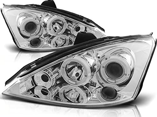 LED Angel Eyes Scheinwerfer Set in chrom für Ford Focus 10.1998-10.01