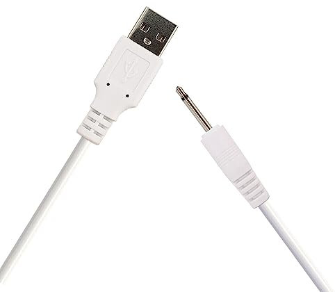 Multibao 2.5mm DC Jack to USB Charger Cable Lead for Rechargeable Massager Wand