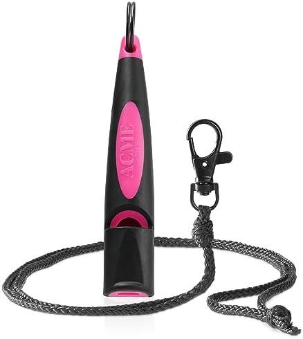 ACME Hundepfeife No. 211,5 (Update 2023) mit GRATIS Pfeifenband in matt-schwarz | Alpha | Ideal für den Rückruf | Große Reichweite | Frequenzstandardisiert (Black/DG Pink)