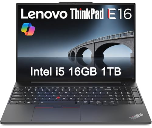 Lenovo ThinkPad E16 Business Laptop (16 FHD+ Anti-Glare, Intel 13th Gen 10-Core i5-1335U, 16GB RAM, 1TB SSD), Backlit, Fingerprint, FHD Webcam, Thunderbolt 4, Wi-Fi 6, Win 11 Pro, Black