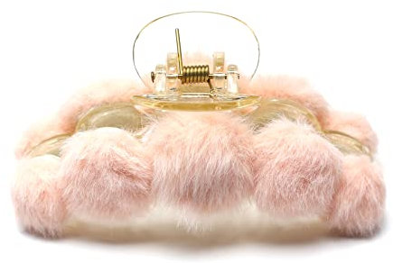 Grande pince à cheveux en viande d'agneau pour l'hiver - Belle pince à cheveux pour femme - Bijou de tête élégant (rose)