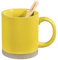 15oz Moderne Steingut große Kaffeetasse mit Griff Neuheit Teetasse Idee Geschenk für Männer Frauen Büro Arbeit, gelb schwarz mit geröstetem Sand Boden