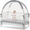 Moskitonetz Mückennetz Krippenzelt für Babybett Gitterbett Kinderbett Krippennetz, Faltbar Krippenzelt mit Transporttasche (Grau, 70 * 140cm)