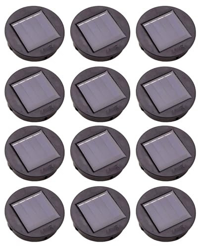 ISTOVO 12Pc Smart Garden Solar Powered Replacement Round LED Light Box Solar Battery Box Solar Cells Li-Ion Battery Charger