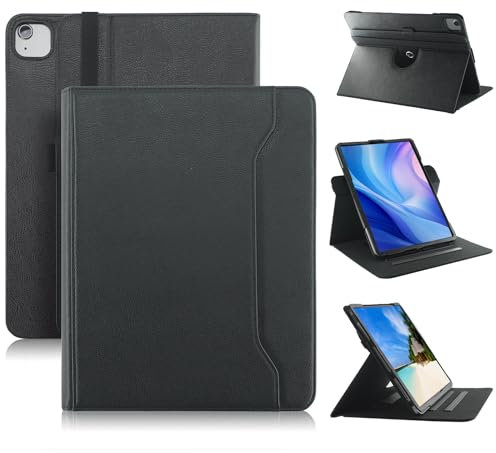 Xuanbeier Funda giratoria de 360° Compatible con iPad Air 13/Pro 13 2024 de 13 2018/2020/2021/2022 12.9 con Correa para la muñeca y función de Encendido/Apagado automático,Negro