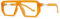 WxuuLTGJR Quadratische Brillenfassungen, Herren- und Damen-Brillen, Luxusbrillen mit unregelmäßigen Scharnierbeinen und rechteckiger Form, Orange