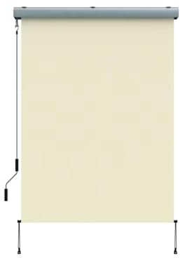 Home Trends Senkrechtmarkise außen 140x250 cm – Vertikalmarkise mit Handkurbel aus Aluminium – Sichtschutz, Sonnenschutz & Windschutz für Balkon & Terrasse (Beige)