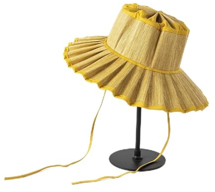 JCSMNC Sombrero de paja impermeable de ala ancha para mujer, sombrero plisado de verano para mujer, sombrero de playa para el sol, sombrero plegable para fiesta y boda