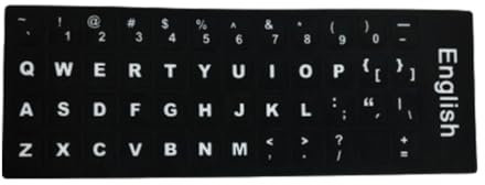 Autocollants pour Clavier, Set d'autocollants pour Clavier d'ordinateur Portable, Touches et pavé numérique, Noir