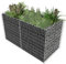 Homgoday Lit Surélevé à Gabion Acier 180 x 90 x 100 cm Argenté, Jardinière à Gabion pour Fleur Plante, Lit Surélevé de Jardin pour Terrasse, Arrière-Cour, Pelouse, Extérieur